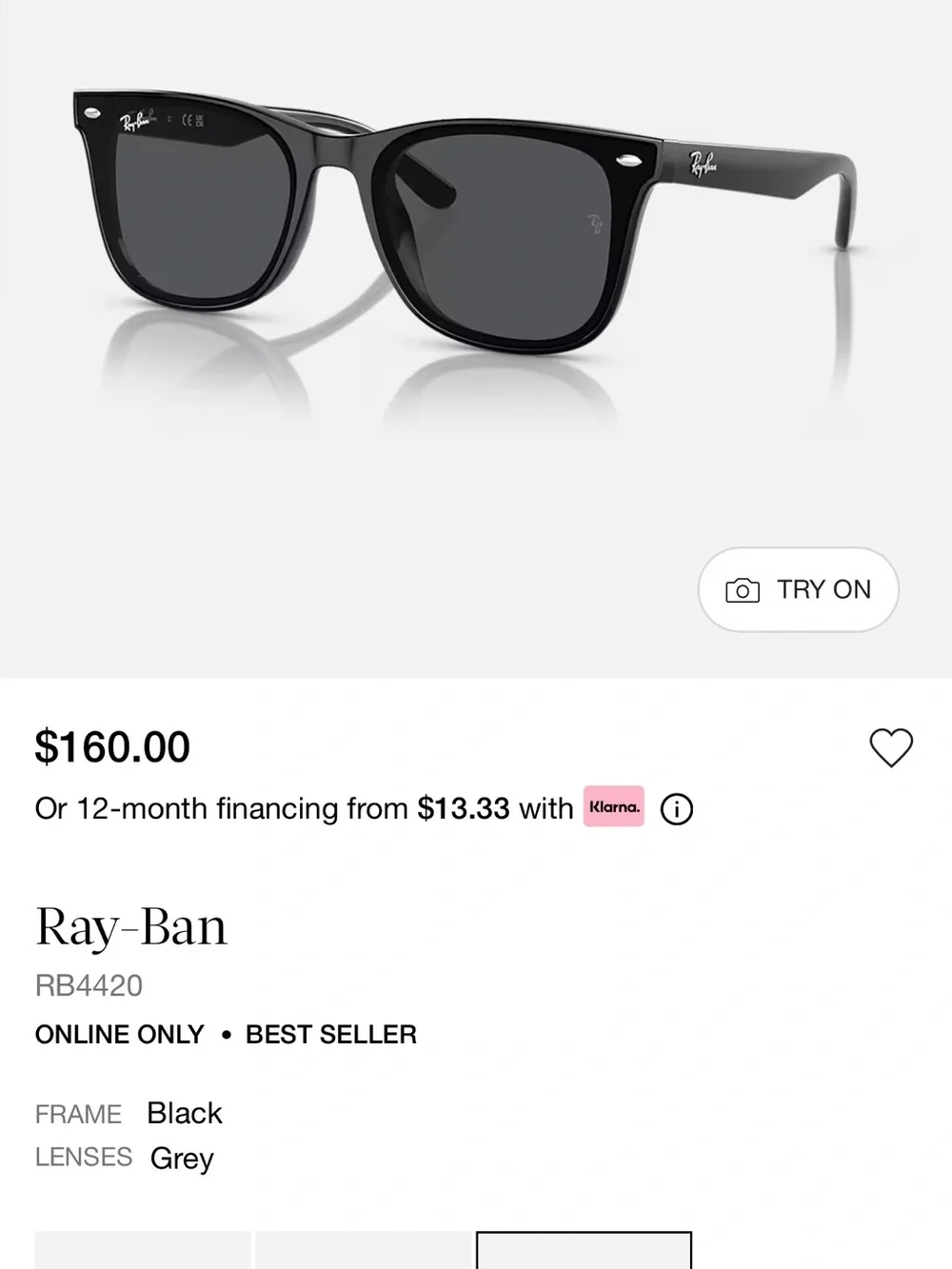 Ray-Ban Black Sunglasses with Black Case and Accessories